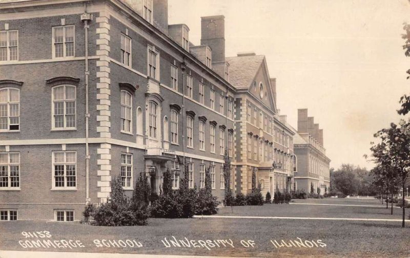 University of Illinois Commerce School Real Photo Vintage Postcard AA18468