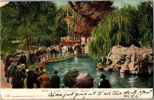 Sea Lion Pool Lincoln Park Zoo Undivided Back c1907 Chicago Vintage Postcard X36