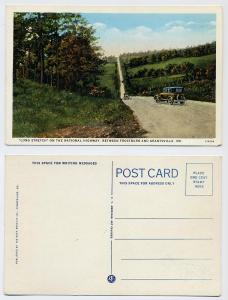 (230) Old postcard, Long Stretch, National Highway