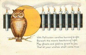 Halloween, Owl, Burning Candles, Whitney No WNY29-2, Fluu Moon, Embossed