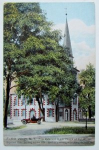 ANTIQUE POSTCARD FISHKILL VILLAGE NEW YORK FIRST REFORMED DUTCH CHURCH N.Y.