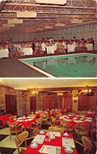 MIDDLETOWN RHODE ISLAND NEWPORT MOTOR INN~MAIN ROAD~DINING BY POOL POSTCARD 1960