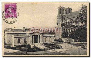 Old Postcard Carnegie Library Reims
