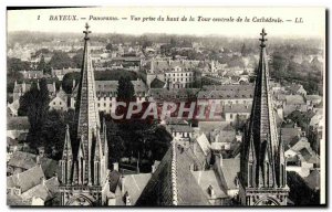 Old Postcard Bayeux Panorama View From Top Taking the Central Tower of the Ca...