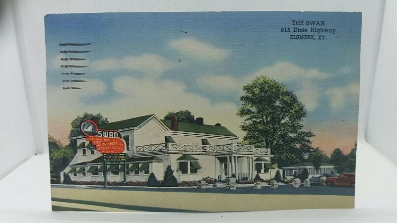 Vintage Postcard The Swan Restaurant Elsmere Kentucky USA 1953