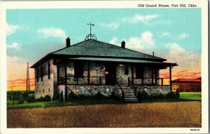 Old Guard House, Fort Sill OK Vintage Linen Postcard E41