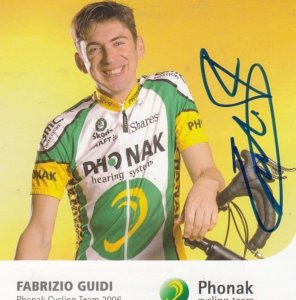 Fabrizio Guidi Italian Cycling Cyclist Champion Phonak Team Hand Signed Photo