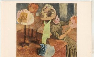Die Putzmacherin, by Edgar Degas  Fine painting, vintage Austriasn Art Postcar