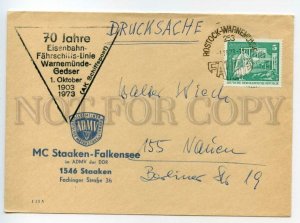 491364 1973 East Germany real posted ship Rostock Warnemunde ferry mail COVER