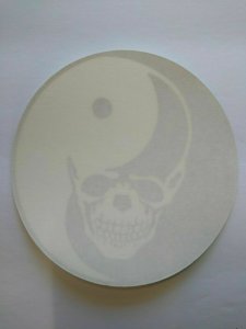 Grateful Dead Original Car Window Decal Black And White Skull Ying Yang Vintage 