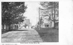Weeks Mills Maine North Street Scene Historic Bldgs Antique Postcard K31354
