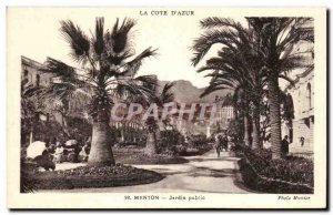 Old Postcard Menton Public Garden