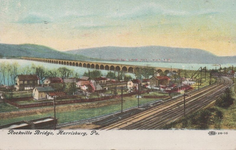 Postcard Rockville Bridge Harrisburg PA 1908