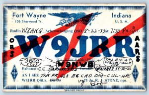1933 Ham Radio W9NWB Junk Radio Rig Fort Wayne Indiana IN Vintage Postcard