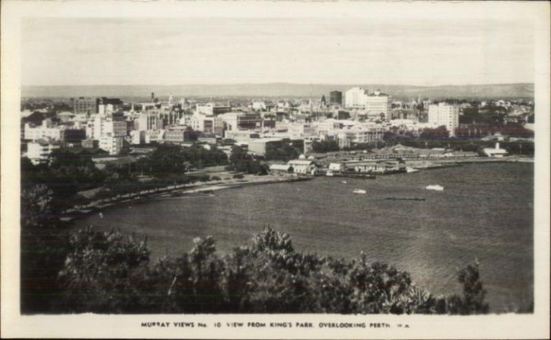 Perth WA Australia Murray Views From King's Park Real Photo Postcard