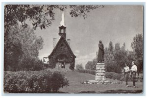 1953 Evangeline's Memorial Church & Statue Grand Pre Nova Scotia Canada Postcard