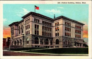 Federal Building Helena Montana Postcard Robbins Tilquist Co UNP Linen