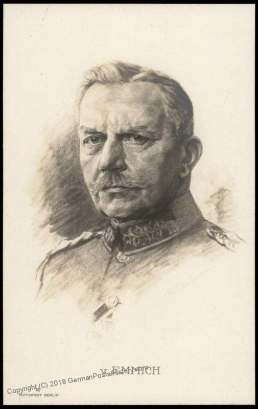 Germany WWI Red Cross General von Emich Artist Signed  RPPC 77356