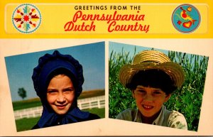 Greetings From The Pennsylvania Dutch Country With Amish Children