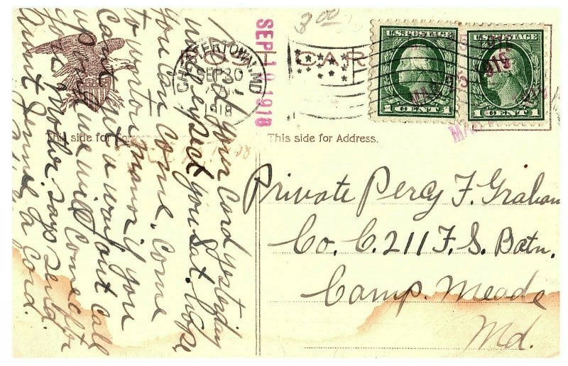 State Capitol Lincoln Nebraska Postcard 1918 Two 1 c Stamp