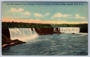 Niagara Falls From Rainbow Bridge, Vintage 1942 Linen Curt Teich Postcard