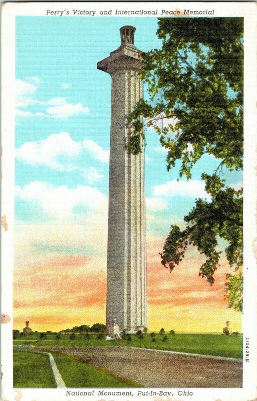 Perry’s Victory Internaional Peace Memorial National Monument Ohio Postcard VTG 