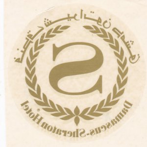 Syria Damascus Sheraton Hotel Vintage Luggage Label sk1930.1