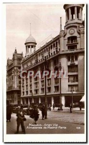 Old Postcard Madrid Gran Via in Madrid Almacenes Paris