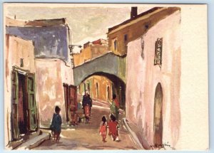 TRIPOLI Libya artist signed Massimo Quaglino 4x6 Postcard