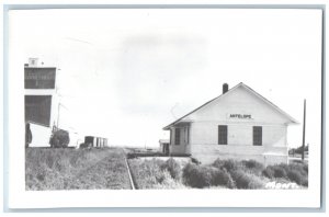 Antelope Montana MT Postcard Railroad Depot c1950's Vintage RPPC Photo
