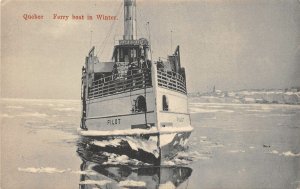 Lot324 ferry boat in winter pilot ship quebec canada