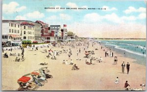 1947 Bathers at Old Orhard Beach Maine ME Beach Bathing Posted Postcard