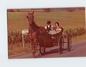 Postcard An Amish family on a Sunday afternoon Ohio Amish Ohio USA