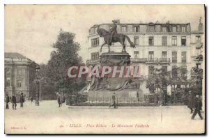 Postcard Old Lille Place Richebe monument Faidberbe