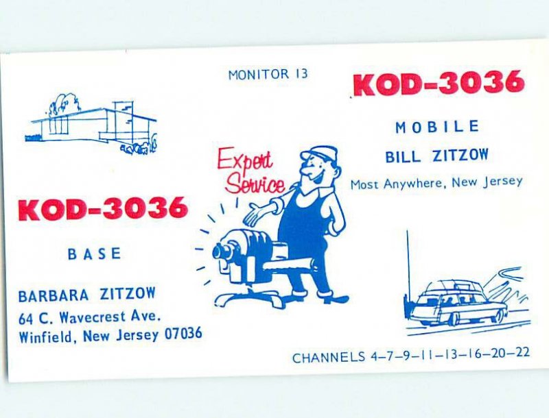 Pre-1980 RADIO CARD - Winfield - Near Edison & Newark & Morristown NJ AH2870