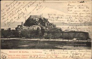 Corfou Greece La Forteresse Fortress Castle 1904 Cancel Vintage Postcard