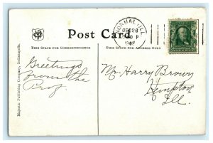 1908 Normal IL. People Outside I.S.N.U. Training School in IL Antique Postcard