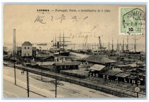 c1910's Lisboa Portugal Cao De J. Lino Railroad Train Posted Antique Postcard