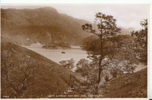 Scotland Postcard - Loch Katrine and Ben Aan - Trossachs - Real Photo  Ref TZ215 