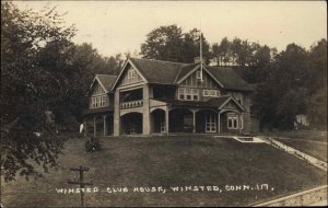 Winsted Connecticut CT Club House c1915 Real Photo Postcard