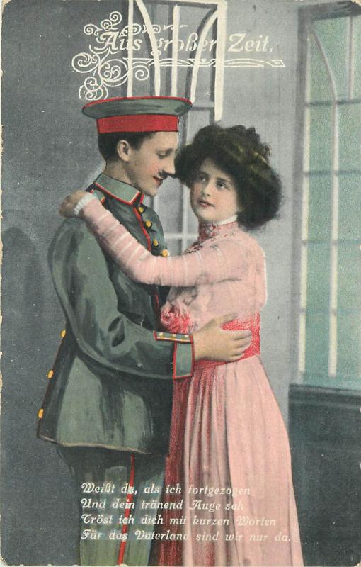 Romantic couples all military lover lovers love World War I x 4