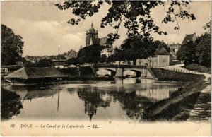 CPA Dole- Le Canal et la Cathedrale FRANCE (1043381)