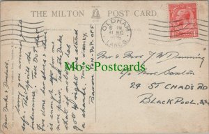 Genealogy Postcard - Dunning? / Saxton - 24 St Chad's Road, Blackpool  RF7591