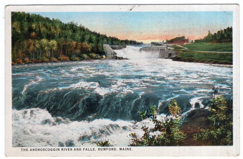 Rumford Falls, Maine, The Androscoggin River And Falls