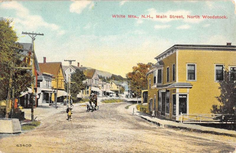 White Mts New Hampshire Main Street Scene Historic Bldgs Antique Postcard K41518