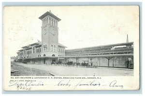 1905 Delaware & Lackawanna Railroad Station Depot Newark New Jersey NJ Postcard 