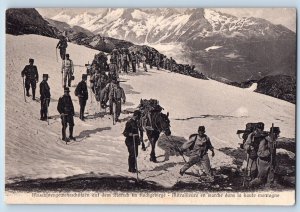 Switzerland Postcard Riflemen Soldiers in the Mud in High Mountains c1910