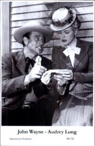 Actor Actress Duo SWIFTSURE 2000 - Postcard JOHN WAYNE & AUDREY LONG