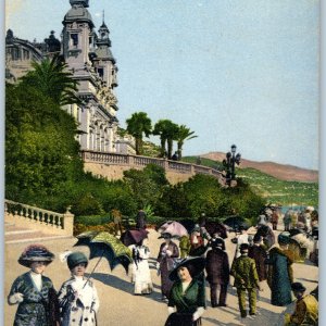 c1910s Monte Carlo Monaco Postcard Les Terrasses Promenade Fashion Casino LL