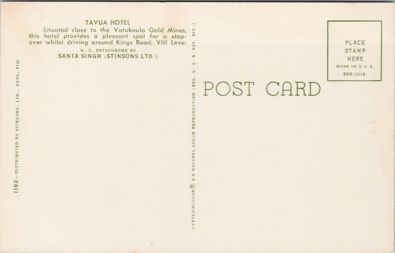 Tavua Hotel Fiji Viti Levu near Vatukoula Gold Mines Swimming Pool Postcard G95